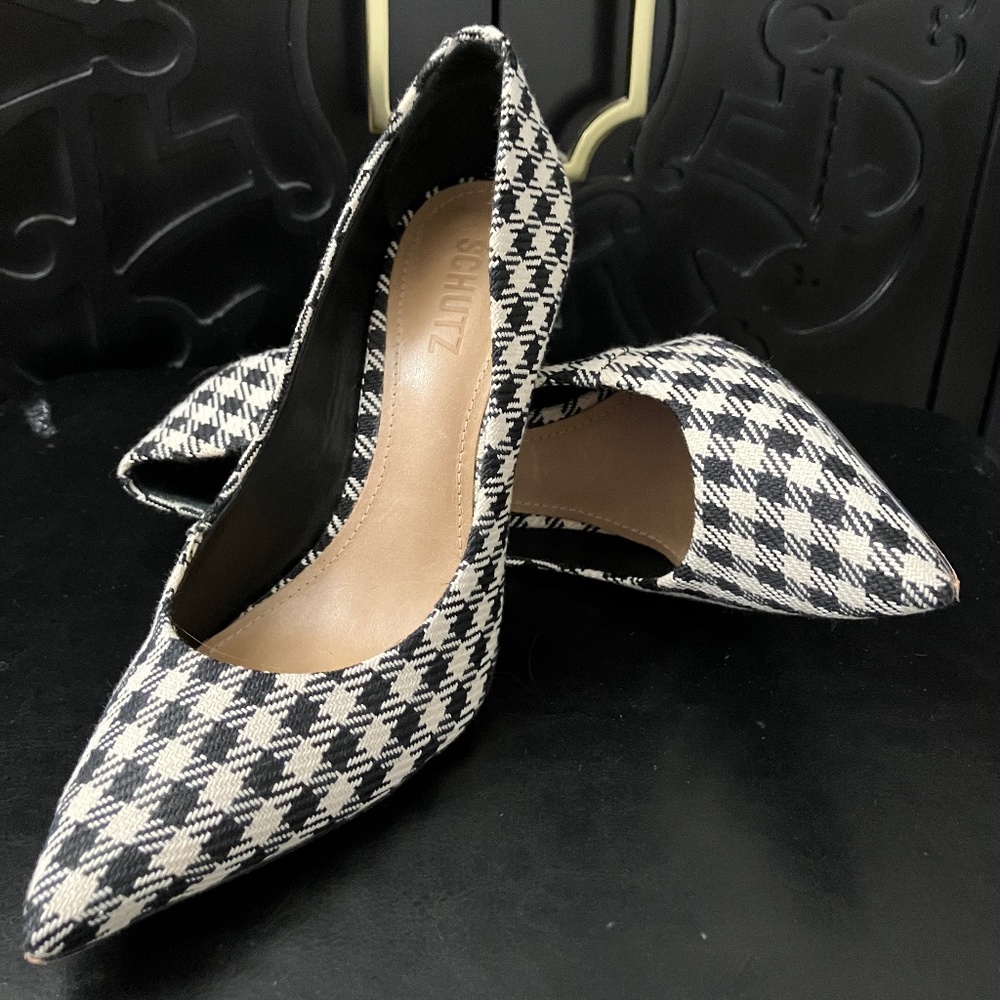 Schutz Houndstooth Stilettos